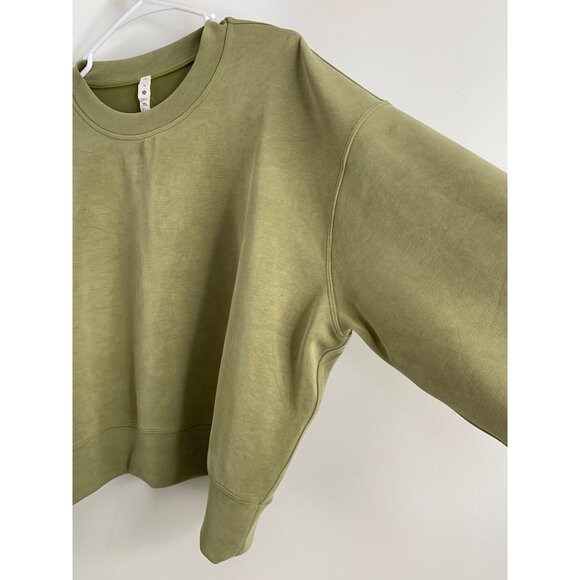 Lululemon Softstreme Perfectly Oversized Cropped Crew Size 10 7179 Army Green - Picture 8 of 15